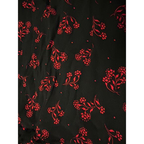 Ann Taylor LOFT Black Red Floral Goth Printed Women's A-Line Viscose Dress Sz XS - Picture 7 of 7